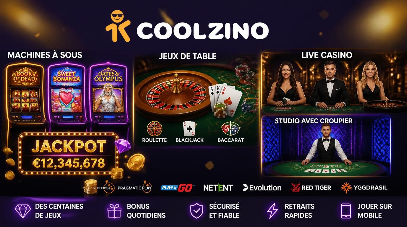 Variété des jeux et live casino bien présentés